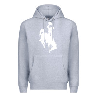 Heather Grey wyoming cowboys Premium Hoodie - DesignPulse