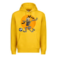 Lemon skeleton soccer player funny halloween blood moon Premium Hoodie - DesignPulse
