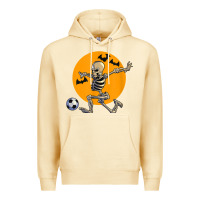 Pina Colada skeleton soccer player funny halloween blood moon Premium Hoodie - DesignPulse