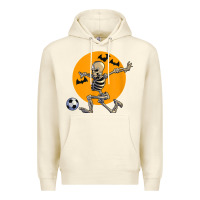 Sandshell skeleton soccer player funny halloween blood moon Premium Hoodie - DesignPulse