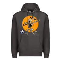 Smoke skeleton soccer player funny halloween blood moon Premium Hoodie - DesignPulse