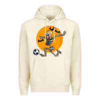 Tofu skeleton soccer player funny halloween blood moon Premium Hoodie - DesignPulse