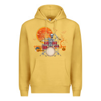 Antique Gold Skeleton Drummer Halloween Costume Playing Drums Mens Boys Premium Hoodie - DesignPulse