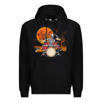 Black Skeleton Drummer Halloween Costume Playing Drums Mens Boys Premium Hoodie - DesignPulse