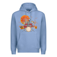 Colony Blue Skeleton Drummer Halloween Costume Playing Drums Mens Boys Premium Hoodie - DesignPulse