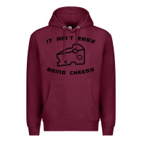 Burgundy it ain't easy being cheesy Premium Hoodie - DesignPulse