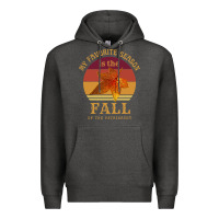 Charcoal Heather feminist my favorite season is fall patriarchy retro vintage long slee Premium Hoodie - DesignPulse