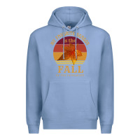 Colony Blue feminist my favorite season is fall patriarchy retro vintage long slee Premium Hoodie - DesignPulse