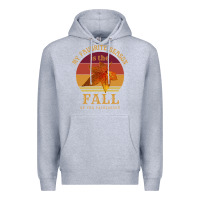 Heather Grey feminist my favorite season is fall patriarchy retro vintage long slee Premium Hoodie - DesignPulse