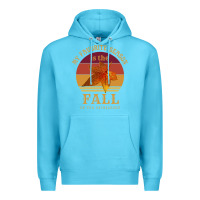 Ocean Blue feminist my favorite season is fall patriarchy retro vintage long slee Premium Hoodie - DesignPulse