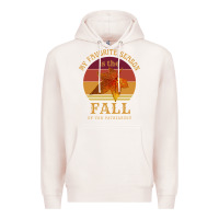 Pale Pink feminist my favorite season is fall patriarchy retro vintage long slee Premium Hoodie - DesignPulse