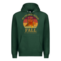 Sports Green feminist my favorite season is fall patriarchy retro vintage long slee Premium Hoodie - DesignPulse