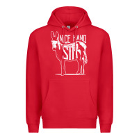 Red Nice Hand Sir Donkey Poker Funny Gambling Design For Fans Premium Hoodie - DesignPulse