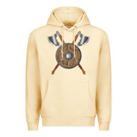 Pina Colada renaissance fair faire festival medieval theme axe shield Premium Hoodie - DesignPulse