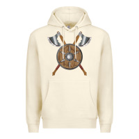 Sandshell renaissance fair faire festival medieval theme axe shield Premium Hoodie - DesignPulse