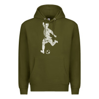 Army Green soccer player ball Premium Hoodie - DesignPulse