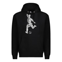 Black soccer player ball Premium Hoodie - DesignPulse