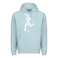 Blue Mist soccer player ball Premium Hoodie - DesignPulse
