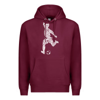 Burgundy soccer player ball Premium Hoodie - DesignPulse
