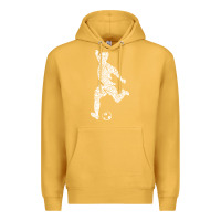 Mustard soccer player ball Premium Hoodie - DesignPulse