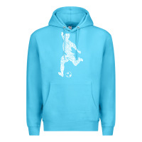 Ocean Blue soccer player ball Premium Hoodie - DesignPulse