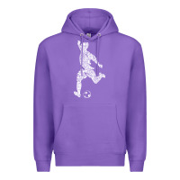 Purple soccer player ball Premium Hoodie - DesignPulse