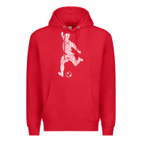 Red soccer player ball Premium Hoodie - DesignPulse
