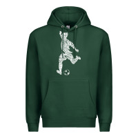 Sports Green soccer player ball Premium Hoodie - DesignPulse