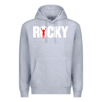 Heather Grey boxer r o c k y Premium Hoodie - DesignPulse