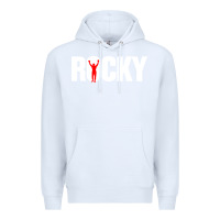 White boxer r o c k y Premium Hoodie - DesignPulse