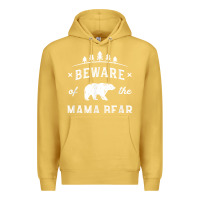 Antique Gold beware mama bear mom protect strong mother graphic clip art t shirt Premium Hoodie - DesignPulse