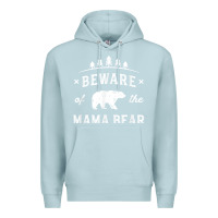 Blue Mist beware mama bear mom protect strong mother graphic clip art t shirt Premium Hoodie - DesignPulse