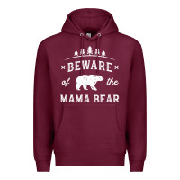 Burgundy beware mama bear mom protect strong mother graphic clip art t shirt Premium Hoodie - DesignPulse