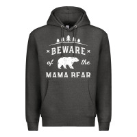 Charcoal Heather beware mama bear mom protect strong mother graphic clip art t shirt Premium Hoodie - DesignPulse