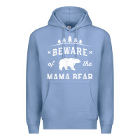 Colony Blue beware mama bear mom protect strong mother graphic clip art t shirt Premium Hoodie - DesignPulse