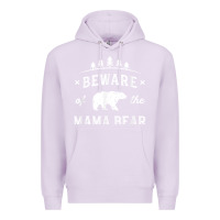 Lilac beware mama bear mom protect strong mother graphic clip art t shirt Premium Hoodie - DesignPulse