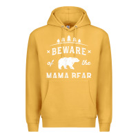 Mustard beware mama bear mom protect strong mother graphic clip art t shirt Premium Hoodie - DesignPulse