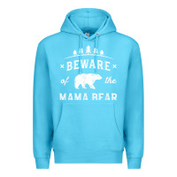 Ocean Blue beware mama bear mom protect strong mother graphic clip art t shirt Premium Hoodie - DesignPulse