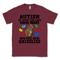 Burgundy Autism grizzlies Classic Tee - FaDigitalArtStudio
