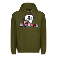 Army Green Bill Elliott 1988 Winston Cup 9 Stock Car  Classic Premium Hoodie - DesignPulse