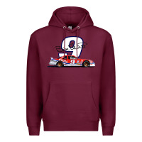 Burgundy Bill Elliott 1988 Winston Cup 9 Stock Car  Classic Premium Hoodie - DesignPulse
