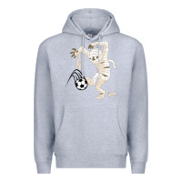 Heather Grey funny halloween soccer ball Premium Hoodie - DesignPulse
