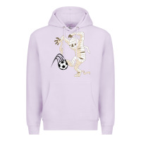 Lilac funny halloween soccer ball Premium Hoodie - DesignPulse