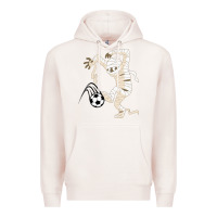 Pale Pink funny halloween soccer ball Premium Hoodie - DesignPulse