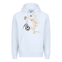 White funny halloween soccer ball Premium Hoodie - DesignPulse