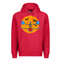 Cardinal cheerleading skeleton halloween cheer skeleton cheerleader t shirt Premium Hoodie - DesignPulse