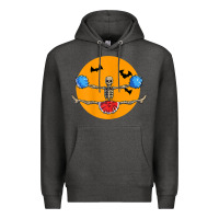 Charcoal Heather cheerleading skeleton halloween cheer skeleton cheerleader t shirt Premium Hoodie - DesignPulse
