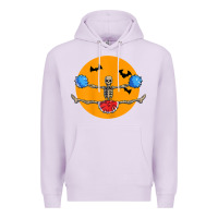 Lilac cheerleading skeleton halloween cheer skeleton cheerleader t shirt Premium Hoodie - DesignPulse