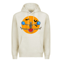 Oatmeal Heather cheerleading skeleton halloween cheer skeleton cheerleader t shirt Premium Hoodie - DesignPulse
