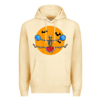 Pina Colada cheerleading skeleton halloween cheer skeleton cheerleader t shirt Premium Hoodie - DesignPulse